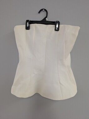 Zara Women’s Cream Strapless Peplum Skirt